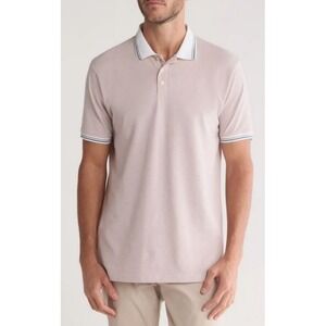 Cactus Man Ricky Shingh Men's Short Sleeve Tipped Polo In Birch Heather Small